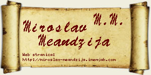 Miroslav Meandžija vizit kartica